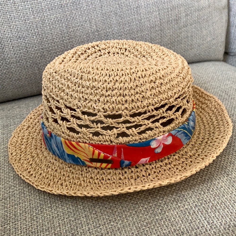 Billabong Straw Hat with Floral Accent Band